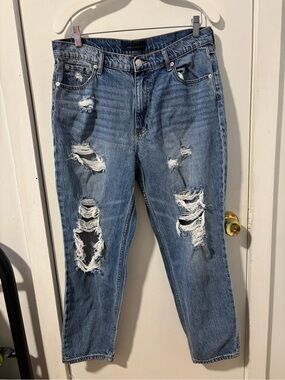 Aeropostale Women's Ripped Light Blue Boyfriend Jeans